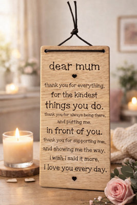 Marco Paul 'dear Mum' Hanging Wooden Plaque from B&Q