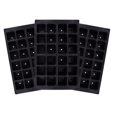 Green Blade 24 Cell Seed TraysBlackPack Of 3 from B&Q