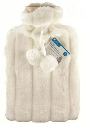 Ashley Hw182 Hot Water Bottle With Plush Fur Fluffy CoverCream