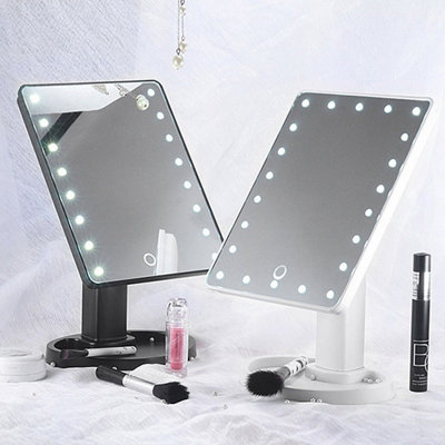 Vivo 16 Led Touch Vanity Makeup Mirror Tabletop Cosmetic Light 180 Degrees Rotation TrayBlack from B&Q