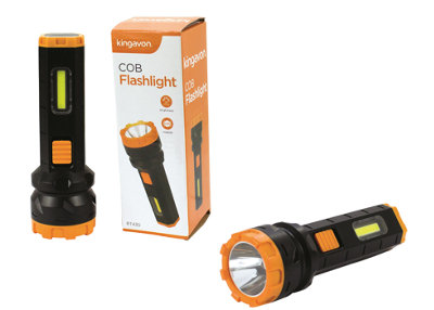 Kingavon Led Torch Flash Light With Cob Bright Camping Fishing Outdoor Battery from B&Q