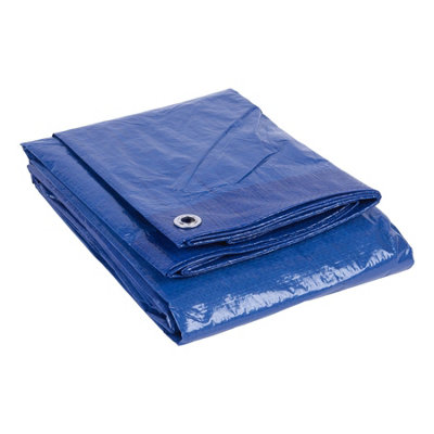 Blackspur Blue Waterproof Tarpaulin - X 6Ft 4Ft