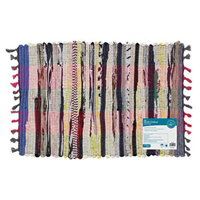 Jvl Multi Colour Recycled Handmade Chindi Rug Rag Rug Door Floor Mat 40X60Cm from B&Q