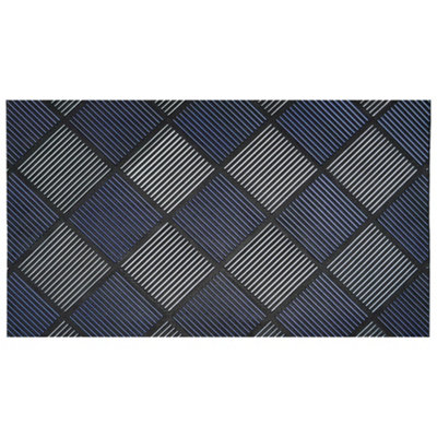 Jvl Silver/Blue Platina Scraper Rubber Doormat, 40X70cm,