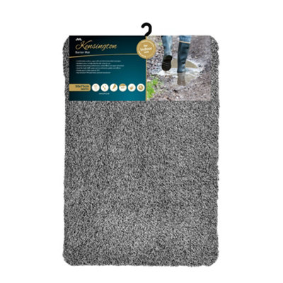 Jvl Kensington Machine Washable Barrier Doormat 50X75Cm Grey from B&Q