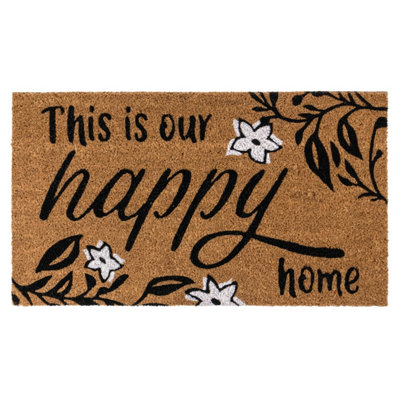B&Q -  Eco-Friendly Latex Backed Coir Entrance Doormat40X70CmOur Happy Home