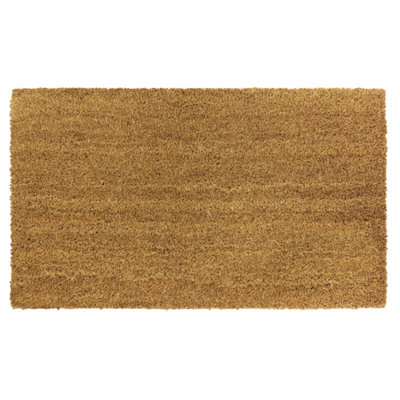 Jvl Plain Coir Entrance Doormat, Latex Backed, 45X75cm