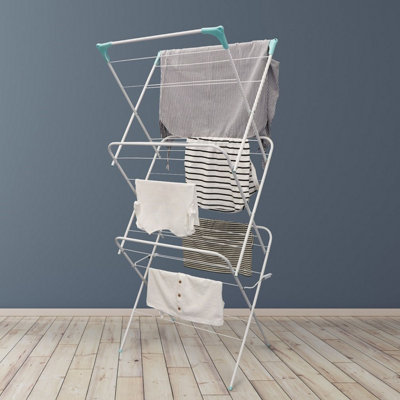 Jvl 3 Tier Concertina Clothes Airer Folding Clothes Line Drying Laundry Rack 14M from B&Q