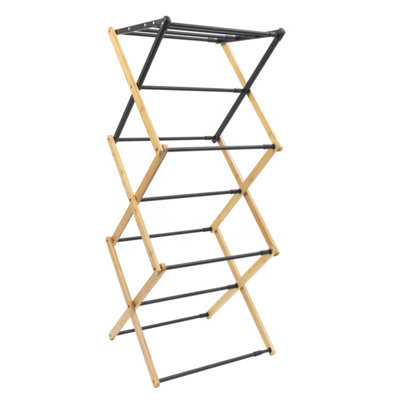 Jvl Brown Bamboo Extendable 3 Tier Concertina Clothes Airer, - Image 7