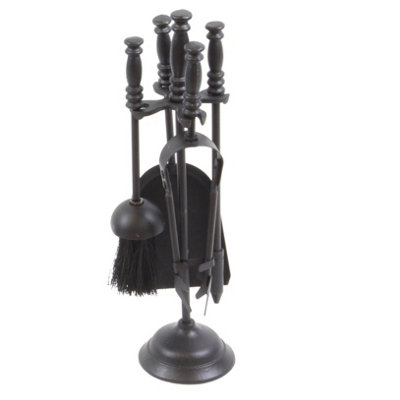 JVL Belvoir Fireside Companion Set Shovel Brush Poker Tongs 4 Piece Fire Accessory from B&Q