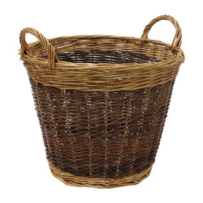 Jvl Two Tone Vintage Wicker Willow Wood Log Storage Basket from B&Q