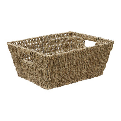 Jvl Large Hand Woven Seagrass Rectangular Storage Baskets from B&Q