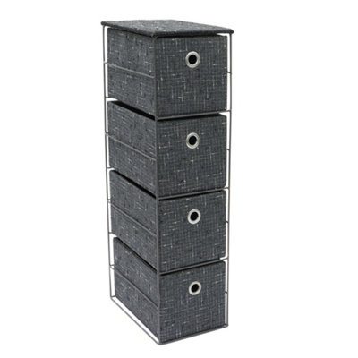 B&Q -  Shadow 4 Drawer Narrow Fabric Storage Tower