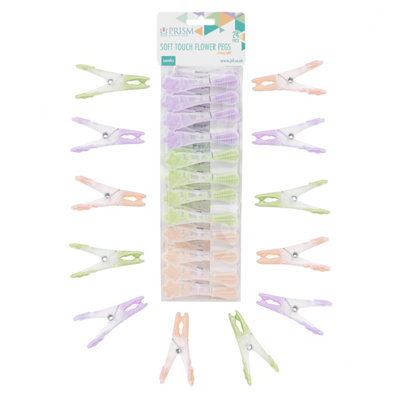 Jvl Pack Of 24 Soft Touch Flower Pegs from B&Q