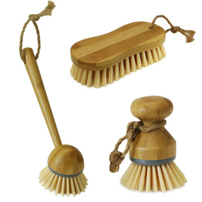 Jvl Bamboo Dish Brush Scrubbing Brush Bundle from B&Q