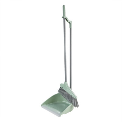 Jvl Long Handle Dustpan & Brush Set-Green from B&Q