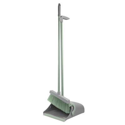 Jvl Long Handle Lobby Dustpan & Brush Set-Grey from B&Q