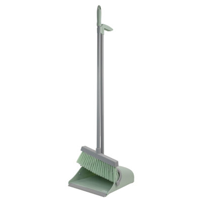 Jvl Long Handle Lobby Dustpan & Brush Set-Green from B&Q