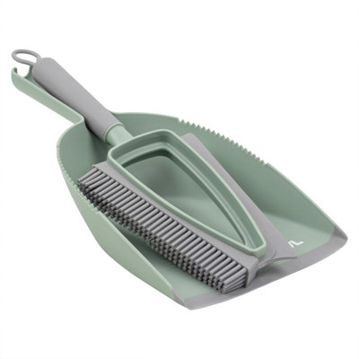 Jvl Rubber Dustpan & Brush SetGreen from B&Q