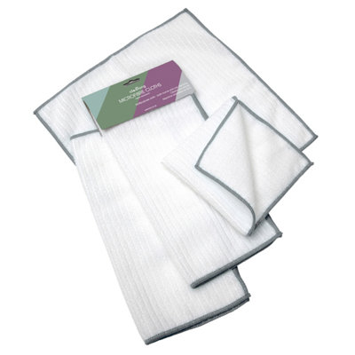 Jvl White/Grey Microfibre Cleaning Cloth - Image 4