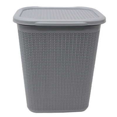 JVL Loop Laundry Basket - Grey - 50L - Plastic - Large - Image 9