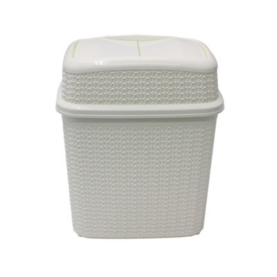 Jvl Knit Design Loop Plastic Push Top BinIvory from B&Q