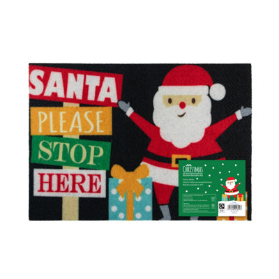 B&Q -  Christmas Machine Washable Door Mat40X57CmSanta