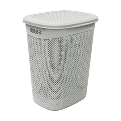 Jvl Droplette Design Plastic Laundry BasketGrey from B&Q