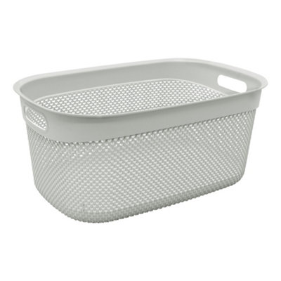 Jvl Droplette Design Plastic Storage Basket33LGrey from B&Q