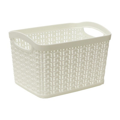 Jvl Knit Design Loop Plastic Set Of 3 Storage Box Ivory from B&Q