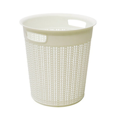 Jvl Knit Design Loop Plastic Round BinIvory from B&Q