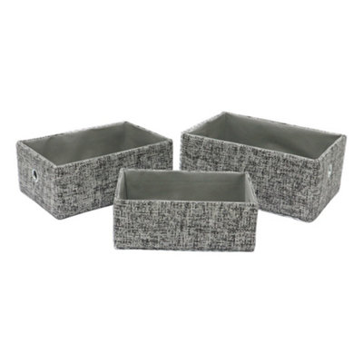B&Q -  Urban Set Of 3 Rectangle Paper Storage Baskets