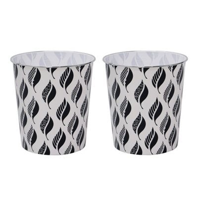 Jvl Small Leaves Waste Paper Bins24.5Cmx26.5CmSet Of 2 from B&Q