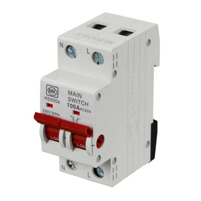 Mk Sentry Mk5500S 100A Double Pole Switch Disconnector from B&Q