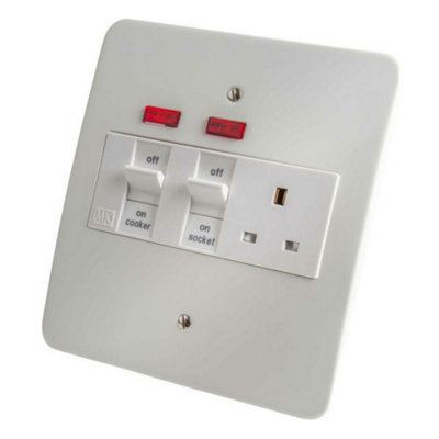 Mk K5011Whi Cooker Control Unit With Neon Indicators 45 Amp (Outsize)