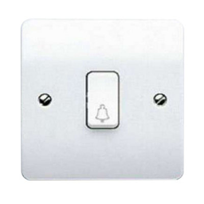 Mk 10A 1G Sp Pushswitch Bell Sym.K4878Bwhi from B&Q