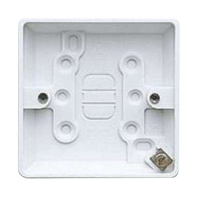 Mk Electric Logic Plus Surface Mounting Box White 1 Gang 16mm Depth K2160Whi from B&Q