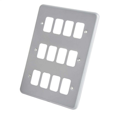 Mk 12G Surface Metal FrontplateK3502Alm from B&Q