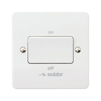 B&Q -  6A Rocker Raised Slim Control Switch Gloss White