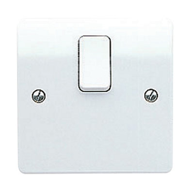 Mk 20A Rocker Raised Slim Control Switch Gloss White from B&Q