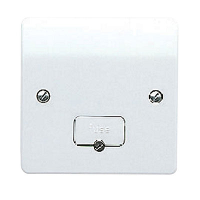Mk 13A 1 Gang Raised Slim Profile Unswitched Fused Connection Unit Gloss White from B&Q