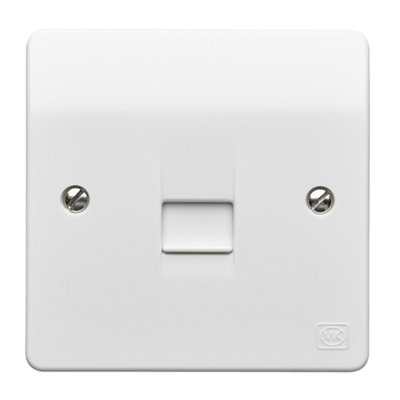 Mk White 1 Gang Telephone Socket from B&Q