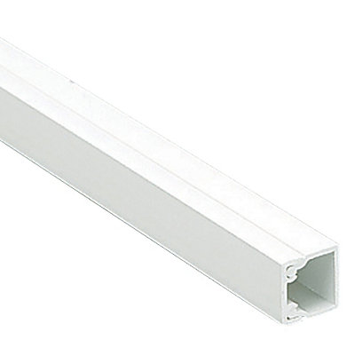 Mk White Square Mini Trunking (D)10mm 3M from B&Q