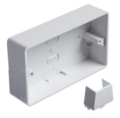 Mk Plastic 2-Gang 32mm Double Pattress Box from B&Q