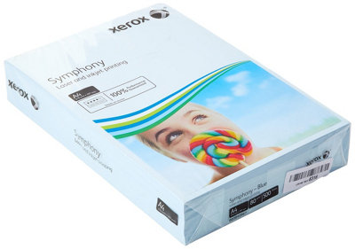 Xerox Symphony Coloured Paper Multifunctional Ream-Wrapped 80Gsm A4 Blue Ref 003R93967 500 Sheets from B&Q