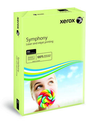 Xerox Symphony Coloured Paper Multifunctional Ream-Wrapped 80Gsm A4 Green Ref 003R93965 500 Sheets from B&Q