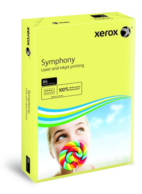 Xerox Symphony Coloured Paper Multifunctional Ream-Wrapped 80Gsm A4 Yellow Ref 003R93975 500 Sheets from B&Q