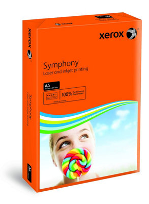 Xerox Symphony Coloured Paper Multifunctional Ream-Wrapped 80Gsm A4 Orange Ref 3R93953 500 Sheets from B&Q