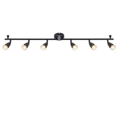 Luminosa Lighting Luminosa Amalfi Ceiling Spotlight Bar 6 Light Matt Black Paint from B&Q