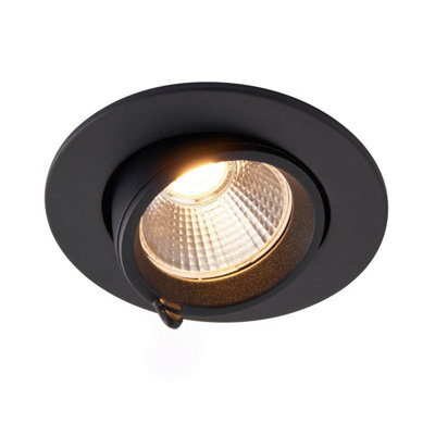 Luminosa Lighting Luminosa Axial Cct 15W Round Recessed Downlight Matt Black Paint from B&Q